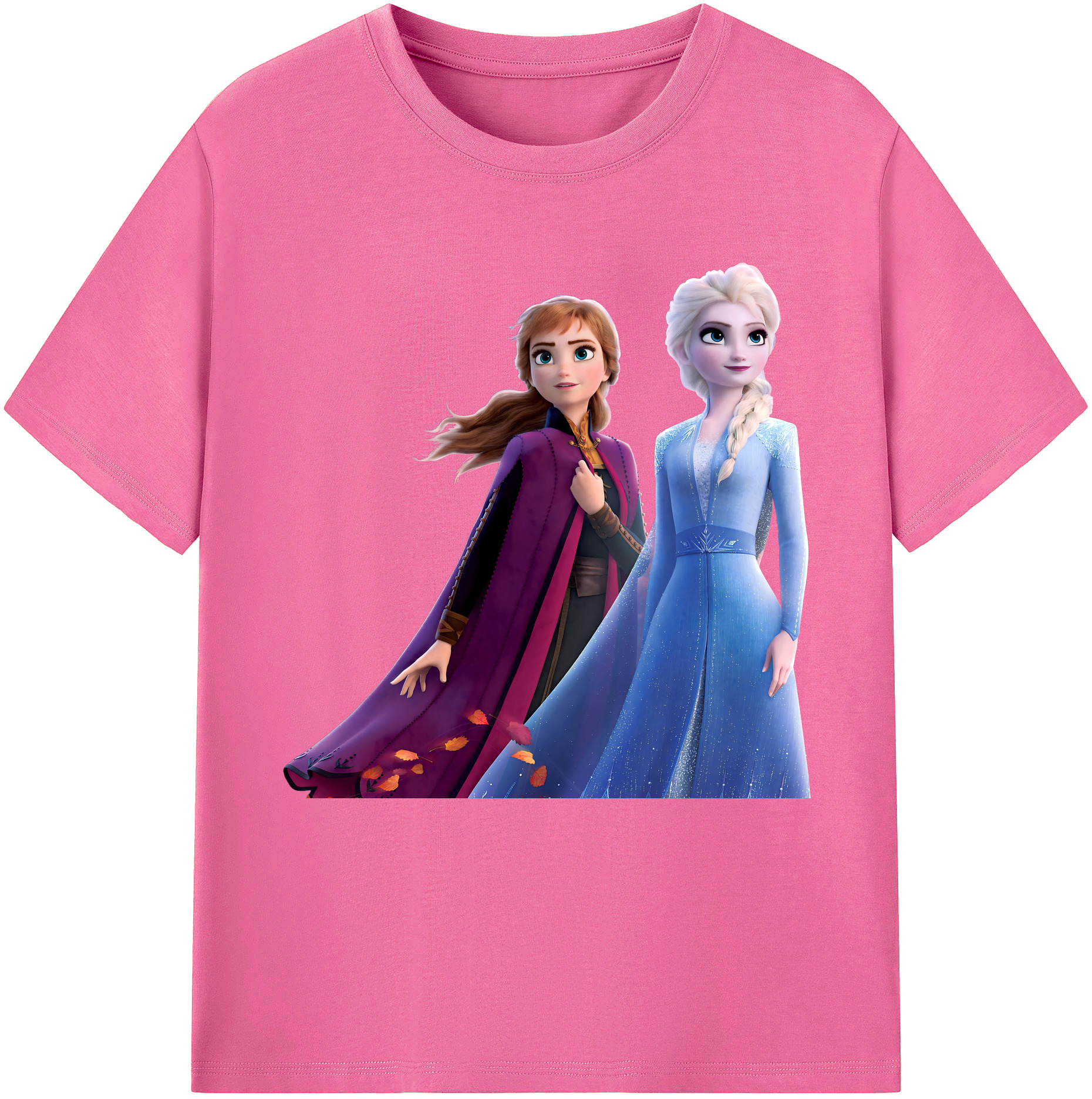 （画像用） アナと雪の女王 アンナ エルサ Frozen Anna Elsa レディースカジュアルプリントTシャツ（綿100％）